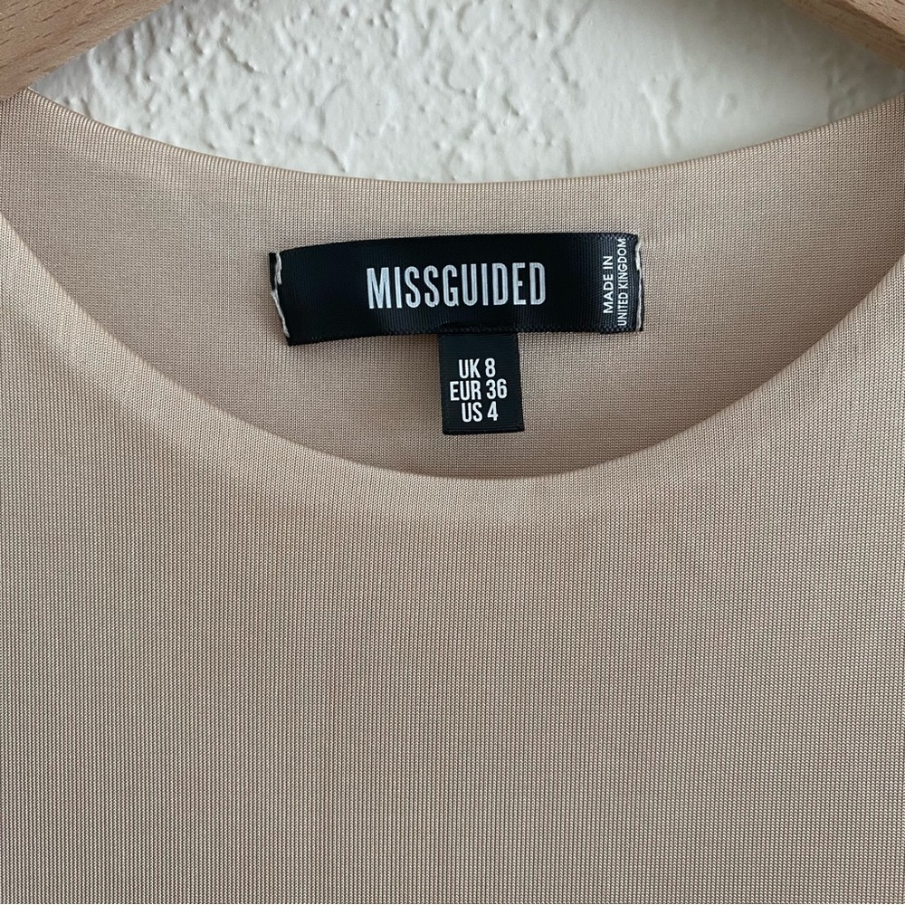 Missguided - Slinky Knit Racer Bodysuit in Tan - Size : 4 - Picture 6 of 7